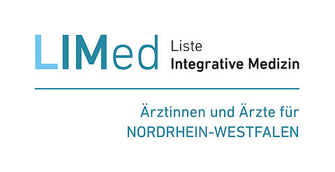 Die Grafik zeigt das Logo mit dem Schriftzug LIMed Liste Integrative Medizin sowie Ärztinnen und Ärzte Nordrhein-Westfalen